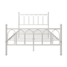Cama metálica 120x200 - Cabeceira e pés vintage, LED, USB, arrumação, sem estrado - Branco