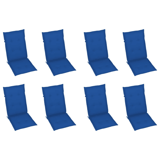 Cadeiras de jardim - Cadeiras de exterior reclináveis c almofadões 8 pcs teca maciça