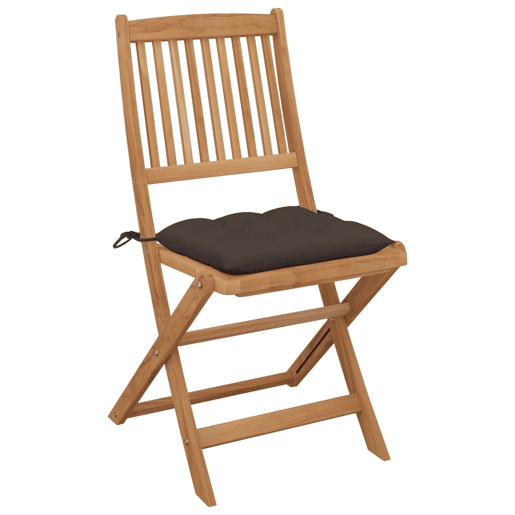 Cadeiras de jardim - Cadeiras de exterior dobráveis c almofadões 6 pcs acácia maciça