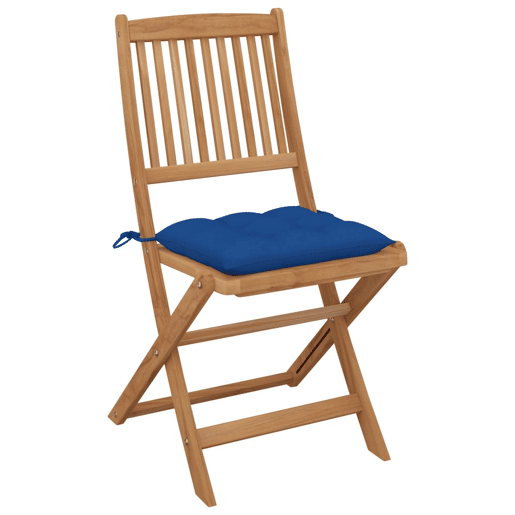 Cadeiras de jardim - Cadeiras de exterior dobráveis c almofadões 6 pcs acácia maciça