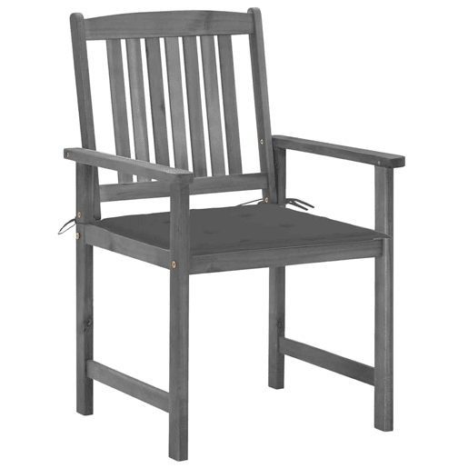 Cadeiras de jardim - Cadeiras de exterior com almofadões 4 pcs acácia maciça cinza