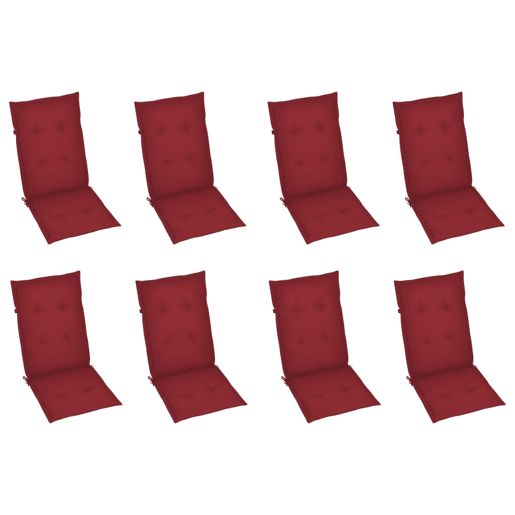 Cadeiras de jardim - Cadeiras de exterior dobráveis c almofadões 8 pcs acácia maciça