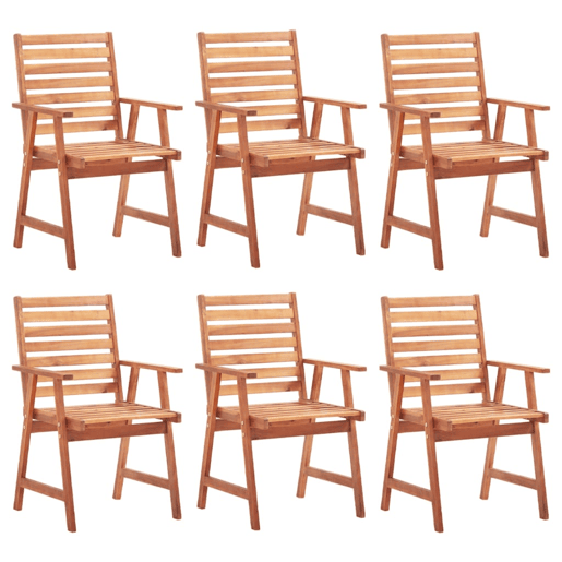 Cadeiras de jantar p jardim - Cadeiras de exterior 6 pcs c almofadões acácia maciça