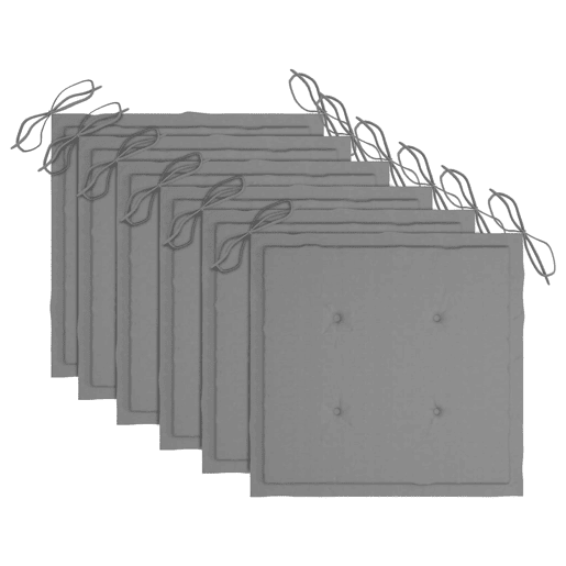 Cadeiras de jantar p jardim - Cadeiras de exterior 6 pcs c almofadões acácia maciça