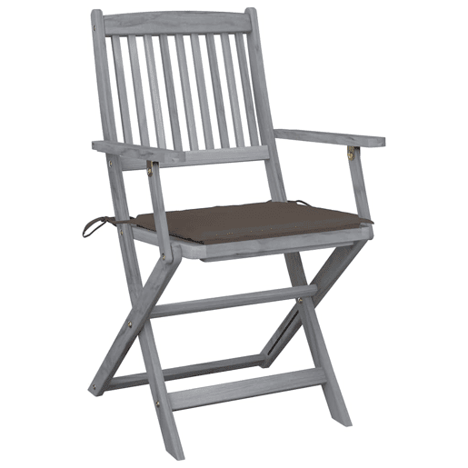 Cadeiras exterior - Cadeiras de jardim dobráveis c almofadões 4 pcs acácia maciça