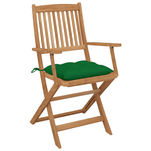 Cadeiras de jardim - Cadeiras de exterior dobráveis c almofadões 6 pcs acácia maciça