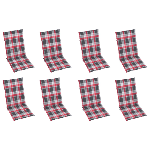 Cadeiras de jardim - Cadeiras de exterior dobráveis c almofadões 8 pcs acácia maciça