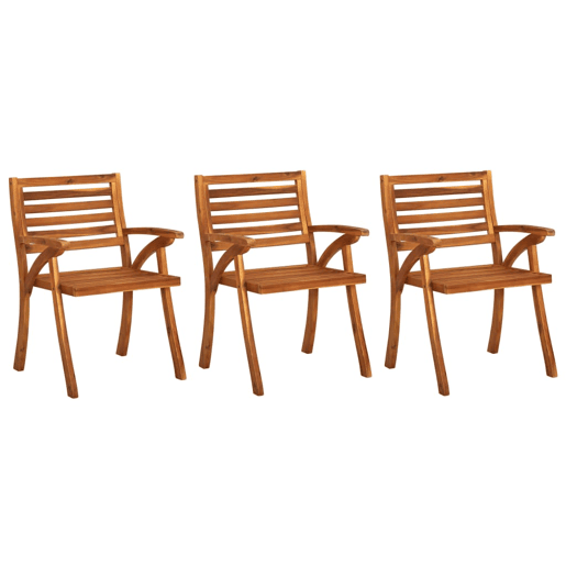 Cadeiras de jantar jardim - Cadeiras de exterior c almofadões 3 pcs madeira acácia Cadeiras de jantar jardim - Cadeiras de exterior c almofadões 3 pcs madeira acácia