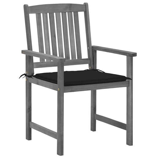 Cadeiras de jardim - Cadeiras de exterior com almofadões 4 pcs acácia maciça cinza