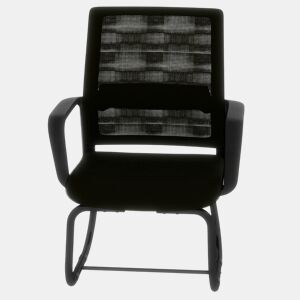Cadeira de escritório moderna - padrão - minimalista, confortável e com estrutura metálica - preta