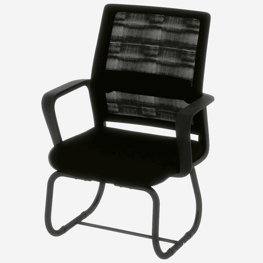 Cadeira de escritório moderna - padrão - minimalista, confortável e com estrutura metálica - preta