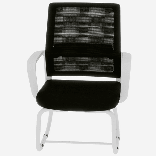 Cadeira de escritório moderna minimalista - Estrutura metálica, assento confortável - PretoBranco