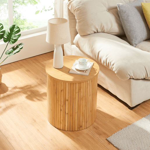 Mesa de apoio Ledepid 40xØ40 cm Natural en.casa
