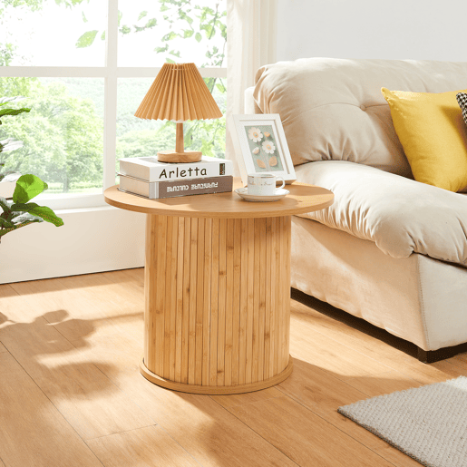 Mesa de apoio Ledepid 45xØ60 cm Natural en.casa