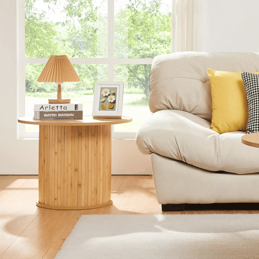 Mesa de apoio Ledepid 45xØ60 cm Natural en.casa