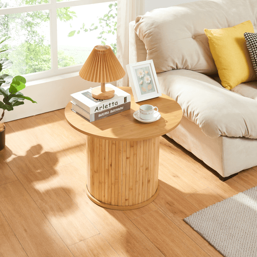 Mesa de apoio Ledepid 45xØ60 cm Natural en.casa