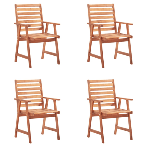 Cadeiras de jantar p jardim - Cadeiras de exterior 4 pcs c almofadões acácia maciça Cadeiras de jantar p jardim - Cadeiras de exterior 4 pcs c almofadões acácia maciça
