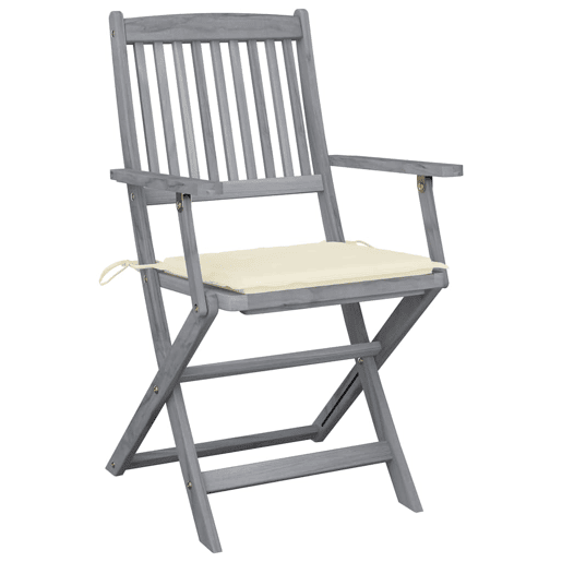 Cadeiras exterior - Cadeiras de jardim dobráveis c almofadões 6 pcs acácia maciça