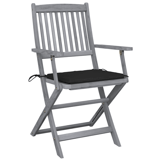 Cadeiras exterior - Cadeiras de jardim dobráveis c almofadões 6 pcs acácia maciça