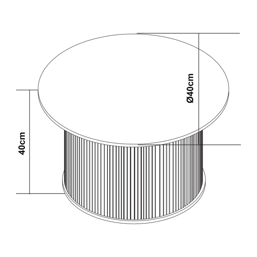Mesa de apoio Ledepid 40xØ40 cm com tampo saliente Natural en.casa
