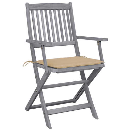 Cadeiras exterior - Cadeiras de jardim dobráveis c almofadões 6 pcs acácia maciça