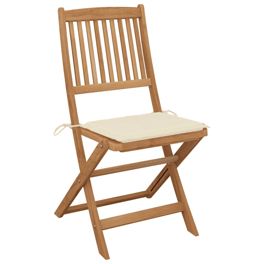 Cadeiras de exterior - Cadeiras de jardim dobráveis c almofadões 8pcs acácia maciça