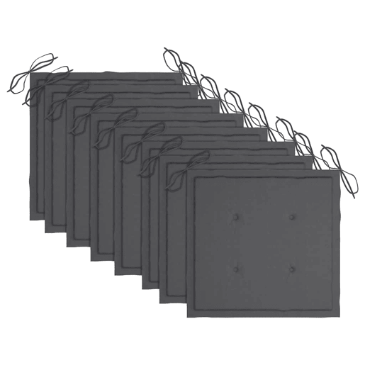 Cadeiras de exterior - Cadeiras de jardim dobráveis 8pcs c almofadões acácia maciça