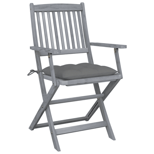 Cadeiras exterior - Cadeiras de jardim dobráveis c almofadões 4 pcs acácia maciça