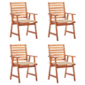 Cadeiras de jantar p jardim - Cadeiras de exterior 4 pcs c almofadões acácia maciça