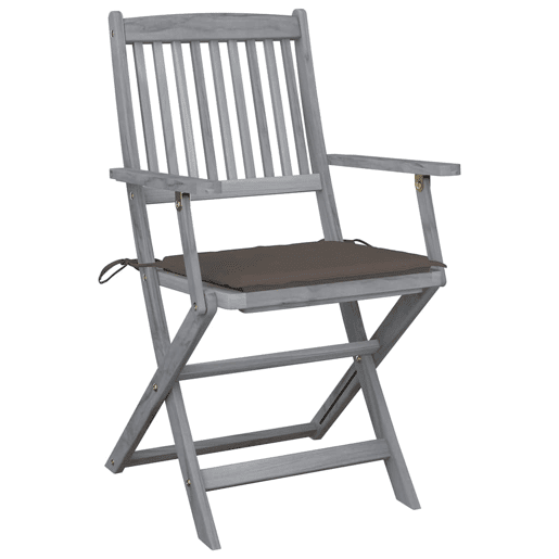 Cadeiras exterior - Cadeiras de jardim dobráveis c almofadões 6 pcs acácia maciça