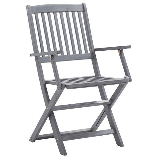 Cadeiras de exterior - Cadeiras de jardim dobráveis 8pcs c almofadões acácia maciça
