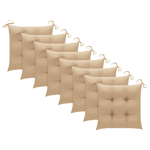 Cadeiras de exterior - Cadeiras de jardim dobráveis 8pcs c almofadões acácia maciça