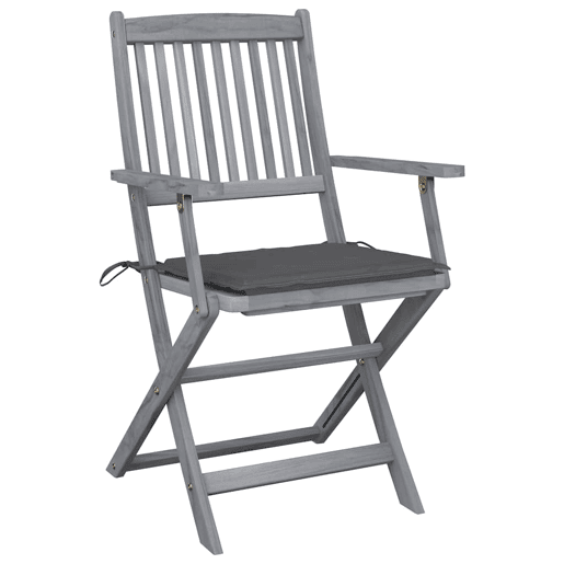 Cadeiras exterior - Cadeiras de jardim dobráveis c almofadões 6 pcs acácia maciça