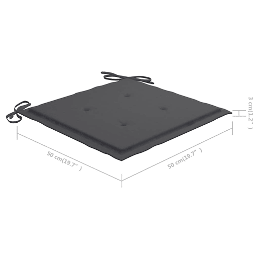 Cadeiras de jantar p jardim - Cadeiras de exterior c almofadões 3 pcs acácia maciça Cadeiras de jantar p jardim - Cadeiras de exterior c almofadões 3 pcs acácia maciça