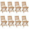 Cadeiras de jardim - Cadeiras de exterior dobráveis 8 pcs c almofadões acácia maciça