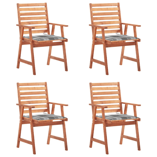 Cadeiras de jantar p jardim - Cadeiras de exterior 4 pcs c almofadões acácia maciça