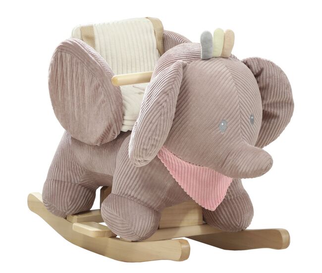 Aiyaplay caballito balancín para bebés con sonido de elefante y cinturón de seguridad de 3 puntos caballo juguete con base de madera de álamo para