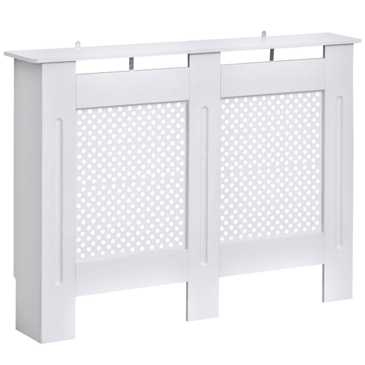 HOMCOM Cobertura de Radiador de MDF Cobertura para Radiador com Prateleira Estilo Moderno 111,5x82x19 cm Branco