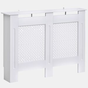 HOMCOM Cobertura de Radiador de MDF Cobertura para Radiador com Prateleira Estilo Moderno 111,5x82x19 cm Branco