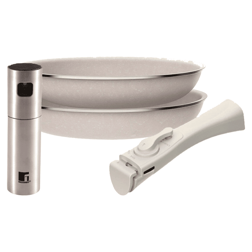 Frigideiras de indução Click&Cook Ø24Ø28cm e Pulverizador de óleo