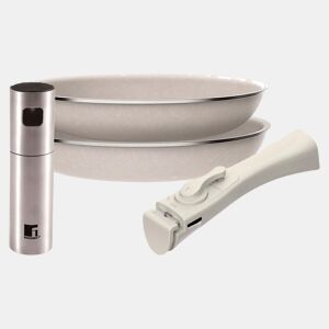 Frigideiras de indução Click&Cook Ø24Ø28cm e Pulverizador de óleo