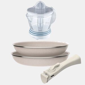 Frigideiras de indução Click&Cook Ø24Ø28cm e espremedor de 1,2L