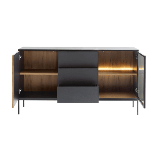 Aparador AMBIHOME ANNA 01 - Carvalho Wotan, C154xA83xP39cm