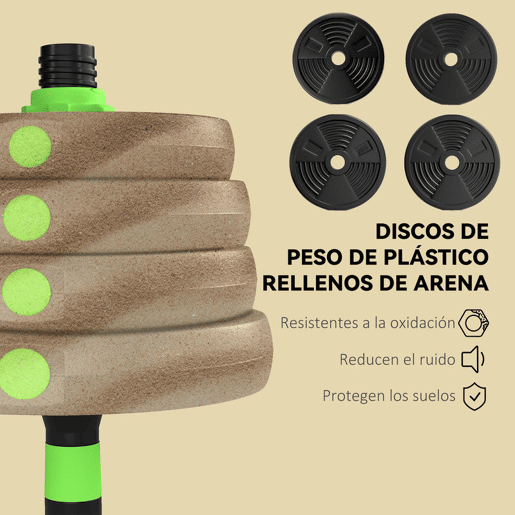 SPORTNOW Conjunto de Halteres Ajustáveis 3 em 1 30 kg Conjunto de Pesos com Barras de Conexão e Pegas Antiderrapantes Pesos e Halteres para Exercício de Fitness Ginásio em Casa