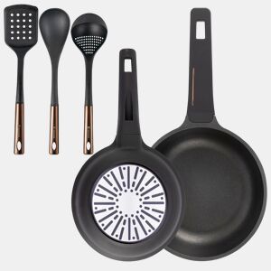 Frigideiras de indução Copper Ø20Ø24cm e utensílios de cozinha