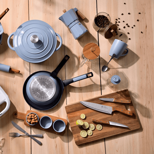 Frigideiras de indução Click&Cook Ø22Ø26cm e facas de cozinha Frigideiras de indução Click&Cook Ø22Ø26cm e facas de cozinha