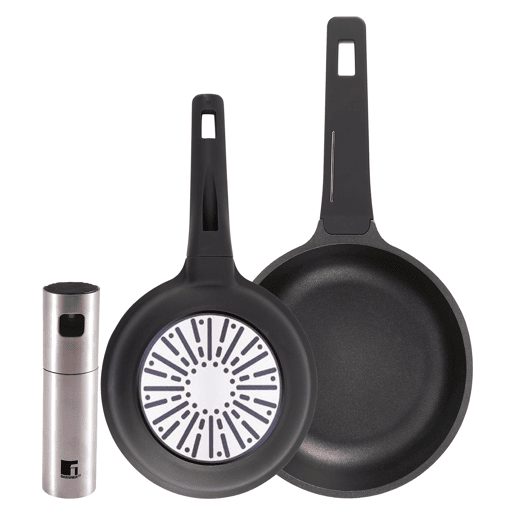 Frigideiras de indução Copper Ø20Ø24cm e Pulverizador de óleo