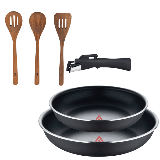 Frigideiras de indução Click&Cook Ø22Ø26cm e utensílios de cozinha