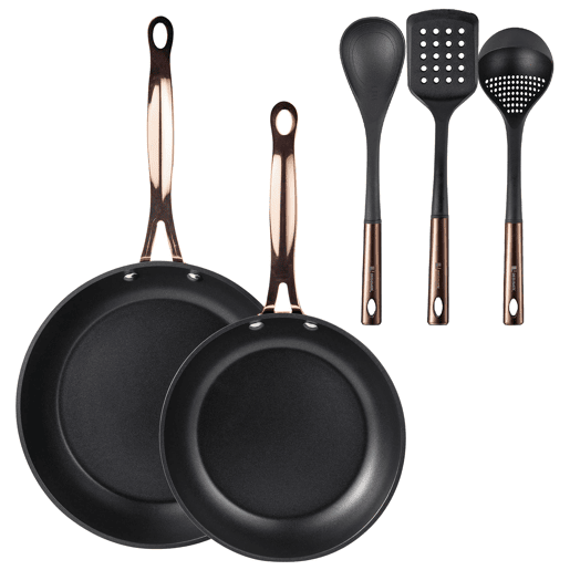 Frigideiras de indução de cobre Ø20Ø24cm e utensílios de cozinha