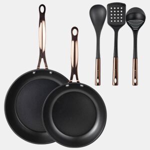 Frigideiras de indução de cobre Ø20Ø24cm e utensílios de cozinha